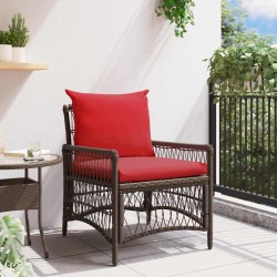 Chaise de jardin avec coussin Marron 73 x 61 x 77 cm polyrotin 521768521768