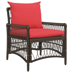 Chaise de jardin avec coussin Marron 73 x 61 x 77 cm polyrotin 521768521768