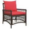 Chaise de jardin avec coussin Marron 73 x 61 x 77 cm polyrotin 521768521768