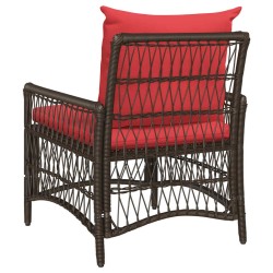 Chaise de jardin avec coussin Marron 73 x 61 x 77 cm polyrotin 521768521768