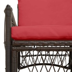 Chaise de jardin avec coussin Marron 73 x 61 x 77 cm polyrotin 521768521768
