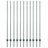 Poteau de clôture. 11 pcs Vert 150 cm Acier 521772521772