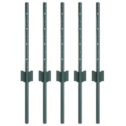 Poteau de clôture. 5 pcs Vert 80 cm Acier 521775521775
