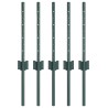 Poteau de clôture. 5 pcs Vert 80 cm Acier 521775521775