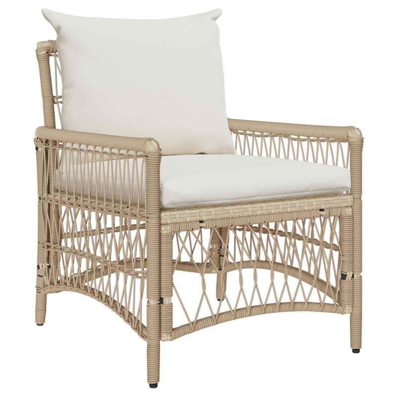 Chaise de jardin avec coussin Beige 73 x 61 x 77 cm polyrotin 521781521781