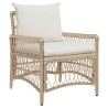 Chaise de jardin avec coussin Beige 73 x 61 x 77 cm polyrotin 521781521781