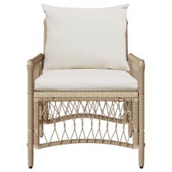 Chaise de jardin avec coussin Beige 73 x 61 x 77 cm polyrotin 521781521781