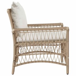 Chaise de jardin avec coussin Beige 73 x 61 x 77 cm polyrotin 521781521781