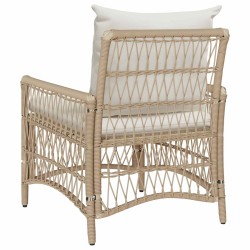 Chaise de jardin avec coussin Beige 73 x 61 x 77 cm polyrotin 521781521781