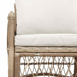 Chaise de jardin avec coussin Beige 73 x 61 x 77 cm polyrotin 521781521781