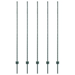 Poteau de clôture. 5 pcs Vert 160 cm Acier 521783521783