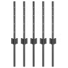 Poteau de clôture. 5 pcs Gris 40 cm Acier 521792521792