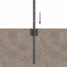 Poteau de clôture. 5 pcs Gris 40 cm Acier 521792521792