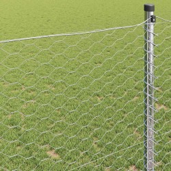 Clôture hexagonale Argenté 0,6 x 25 m Acier galvanisé 521887521887