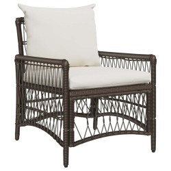 Chaise de jardin avec coussin Marron 73 x 61 x 77 cm polyrotin 521943521943