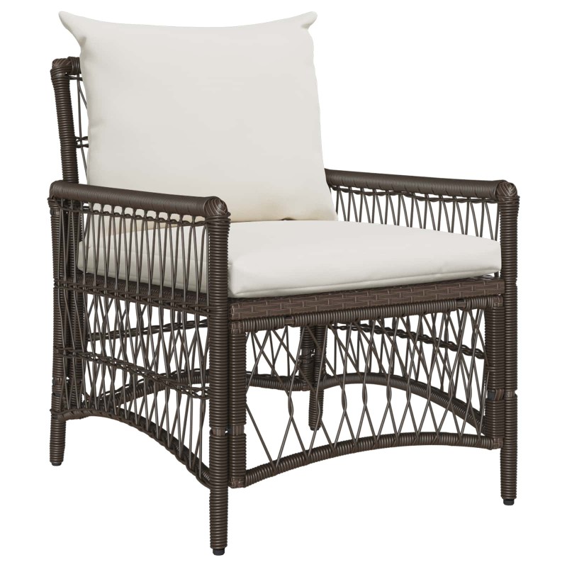Chaise de jardin avec coussin Marron 73 x 61 x 77 cm polyrotin 521943521943