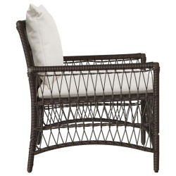 Chaise de jardin avec coussin Marron 73 x 61 x 77 cm polyrotin 521943521943