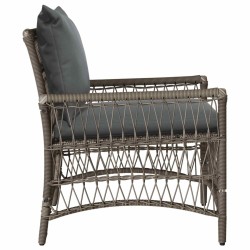 Chaise de jardin avec coussin Gris 73 x 61 x 77 cm polyrotin 521944521944