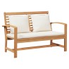 banc Marron et Crème 110 x 66 x 76 cm Bois de teck massif 522020522020