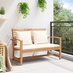 banc Marron et Crème 110 x 66 x 76 cm Bois de teck massif 522020522020