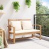 banc Marron et Crème 110 x 66 x 76 cm Bois de teck massif 522020522020