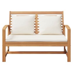 banc Marron et Crème 110 x 66 x 76 cm Bois de teck massif 522020522020