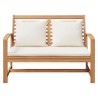 banc Marron et Crème 110 x 66 x 76 cm Bois de teck massif 522020522020