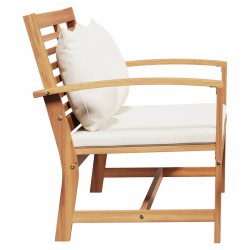 banc Marron et Crème 110 x 66 x 76 cm Bois de teck massif 522020522020
