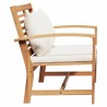 banc Marron et Crème 110 x 66 x 76 cm Bois de teck massif 522020522020