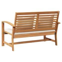 banc Marron et Crème 110 x 66 x 76 cm Bois de teck massif 522020522020