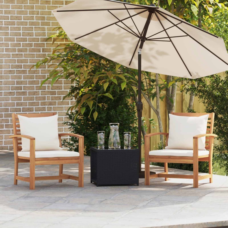 Chaise avec coussin 2 Pièce Marron et Crème 65 x 60 x 76,5 cm 522030522030