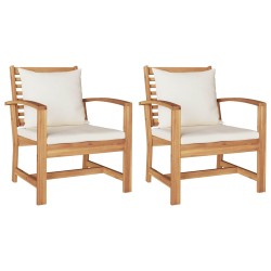 Chaise avec coussin 2 Pièce Marron et Crème 65 x 60 x 76,5 cm 522030522030