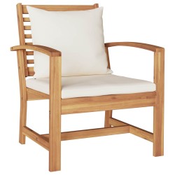 Chaise avec coussin 2 Pièce Marron et Crème 65 x 60 x 76,5 cm 522030522030