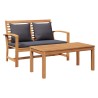 banc Brun et gris foncé 110 x 66 x 76 cm Bois de teck massif 522049522049