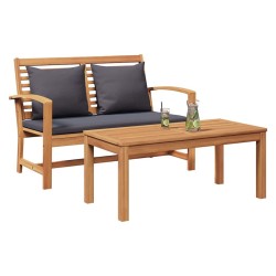 banc Brun et gris foncé 110 x 66 x 76 cm Bois de teck massif 522049522049