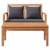 banc Brun et gris foncé 110 x 66 x 76 cm Bois de teck massif 522049522049