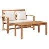 Ensemble banc et table de jardin avec coussin 2 Pièce 522050522050
