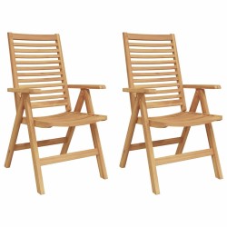 Chaise 2 pcs Marron 64,5 x 52 x 108 cm Bois de teck massif 522064522064