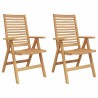 Chaise 2 pcs Marron 64,5 x 52 x 108 cm Bois de teck massif 522064522064