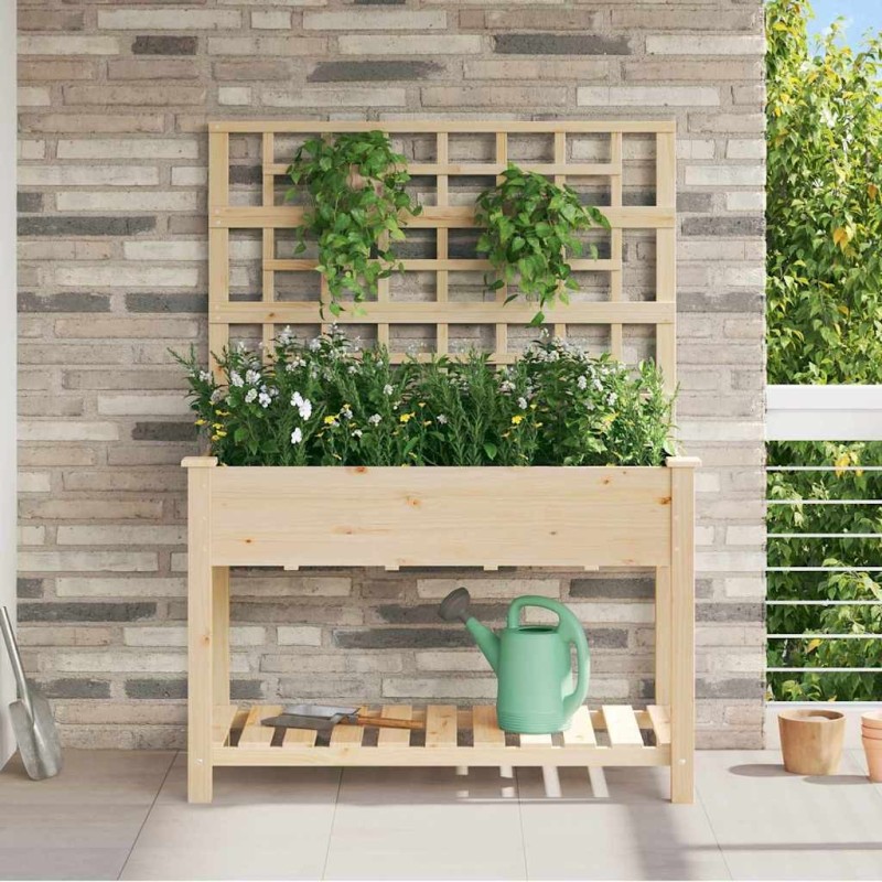 Cache-pot de jardin avec étagère Beige 115 x 60,5 x 153 cm 522069522069