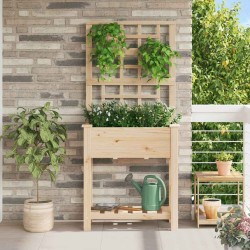 Cache-pot de jardin Beige 71 x 38 x 152 cm Bois de Sapin Massif 522070522070