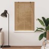 Store enrouleur avec des rideaux Marron 120 x 160 cm Bambou 522092522092