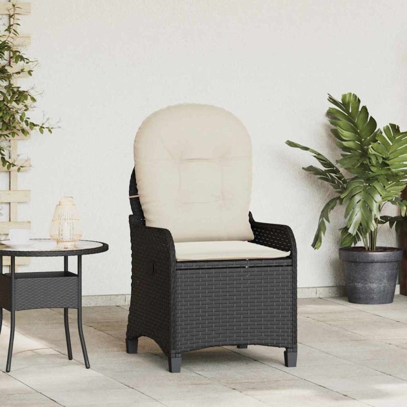 Fauteuil inclinable avec coussin Noir 56 x 66 x 95 cm polyrotin 522330522330