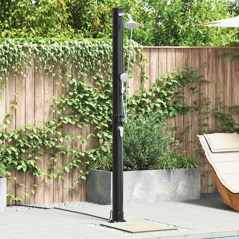 Douche solaire extérieure Noir 217 cm PVC et Aluminium 522332522332