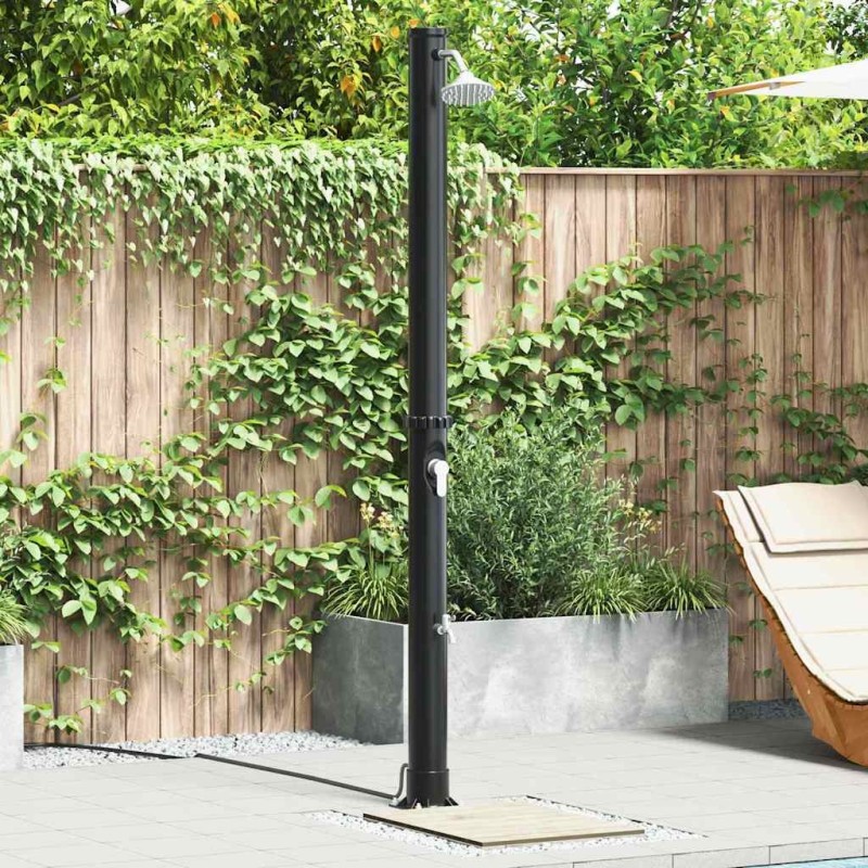 Douche solaire extérieure Noir 217 cm PVC et Aluminium 522333522333