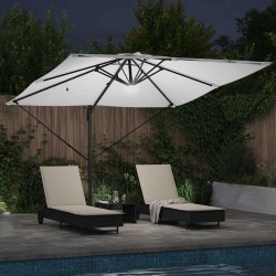 Parasol Roma Beige 286 x 284 x 270 cm Aluminium et polyester 522341522341