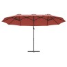 Parasol Terre cuite 372 x 198 x 243 cm Polyester et Aluminium 522345522345