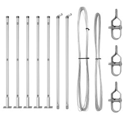 Poteau de clôture. 7 pcs Argenté Acier 522520522520