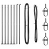 Poteau de clôture. 7 pcs Gris Acier 522538522538