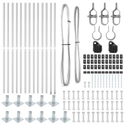 Poteau de clôture. 13 pcs Argenté Acier 522555522555